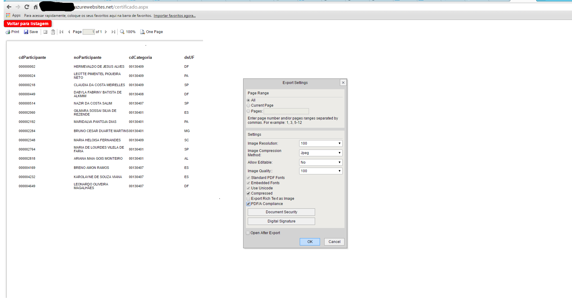 works PDF / A Compliance option