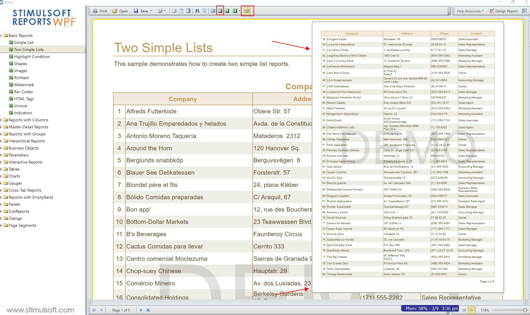 Click 'One page' and 'Page Width' few times and page preview is messed up.