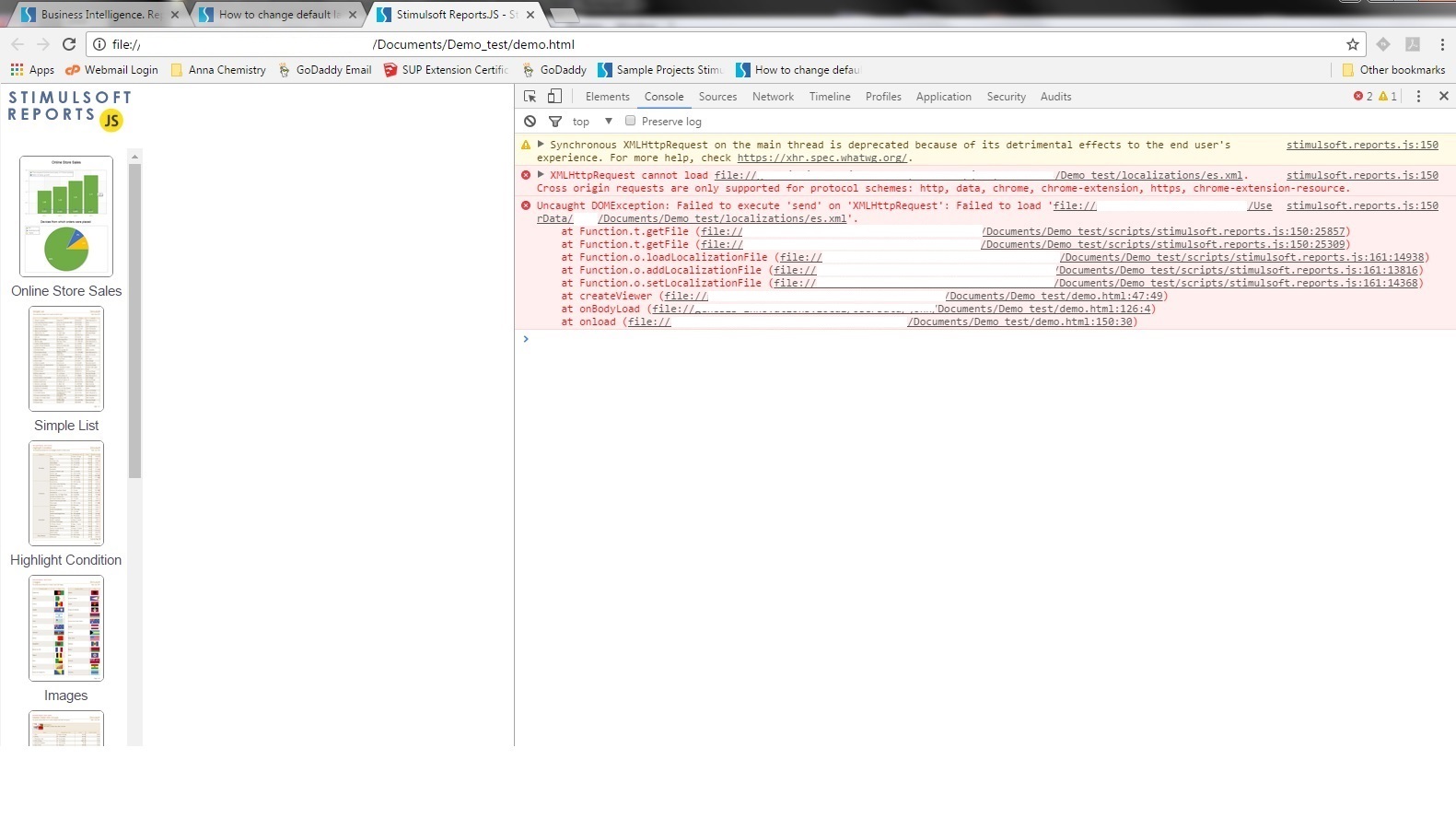error message