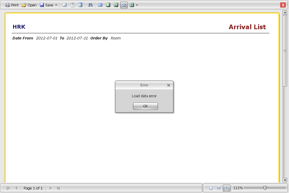 error message