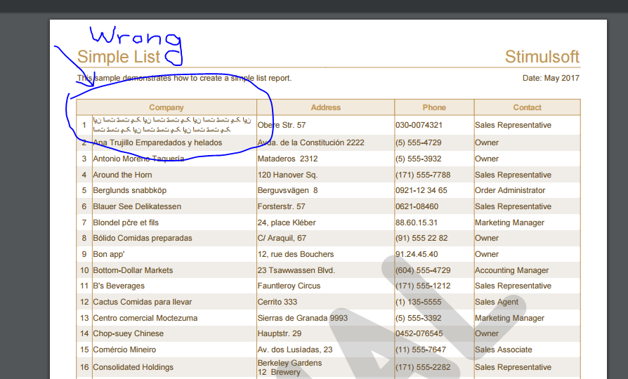 multi-line Persian texts in PDF export
