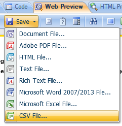 Exporting to CSV