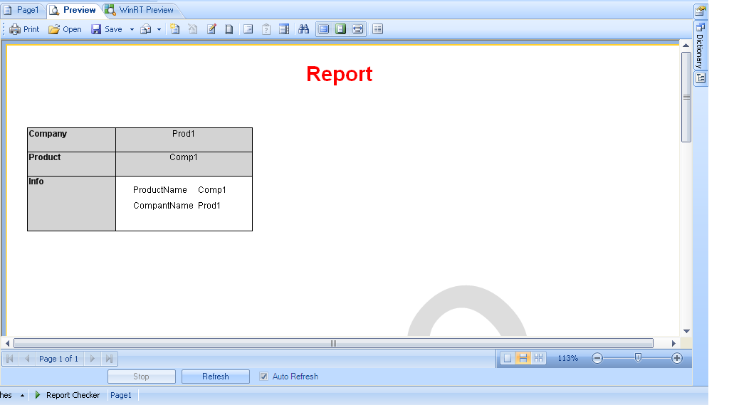 Current Output Report...