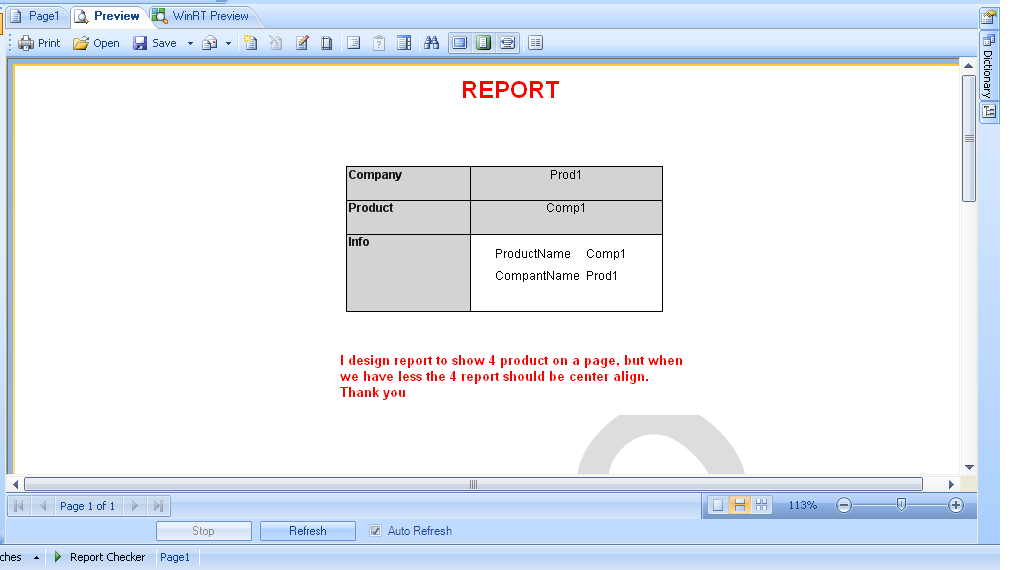 Report I am looking For...