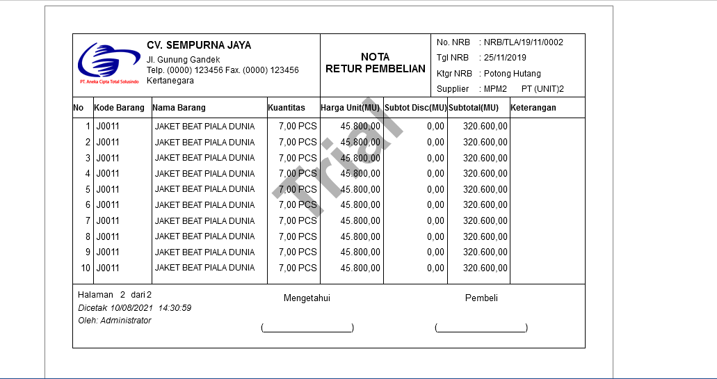 Data B1 display on page 2, it should be on page 3