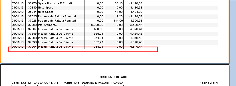 The report, the red rectangle indicates where i need the horizontal line.