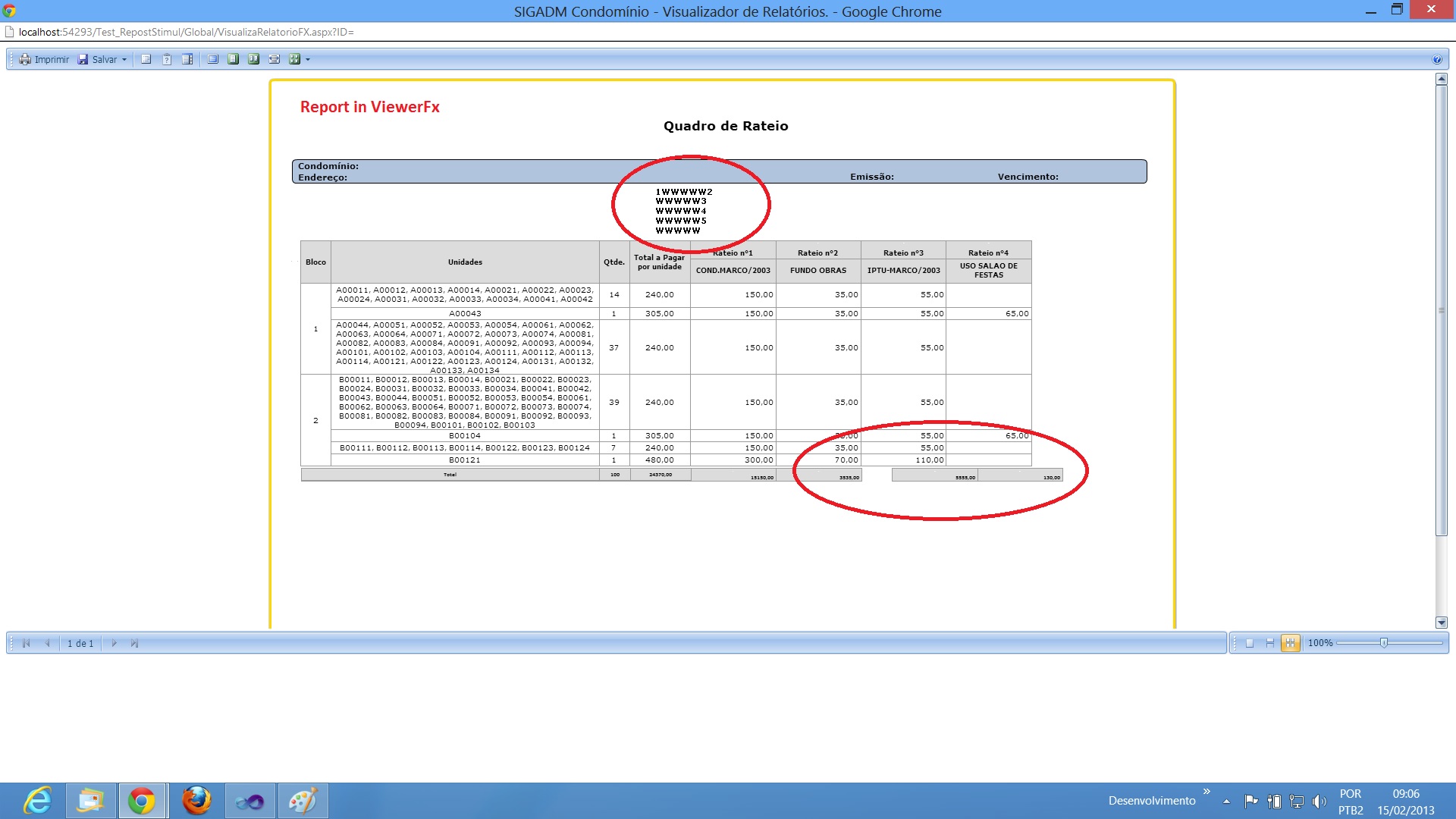 report in viewerFx