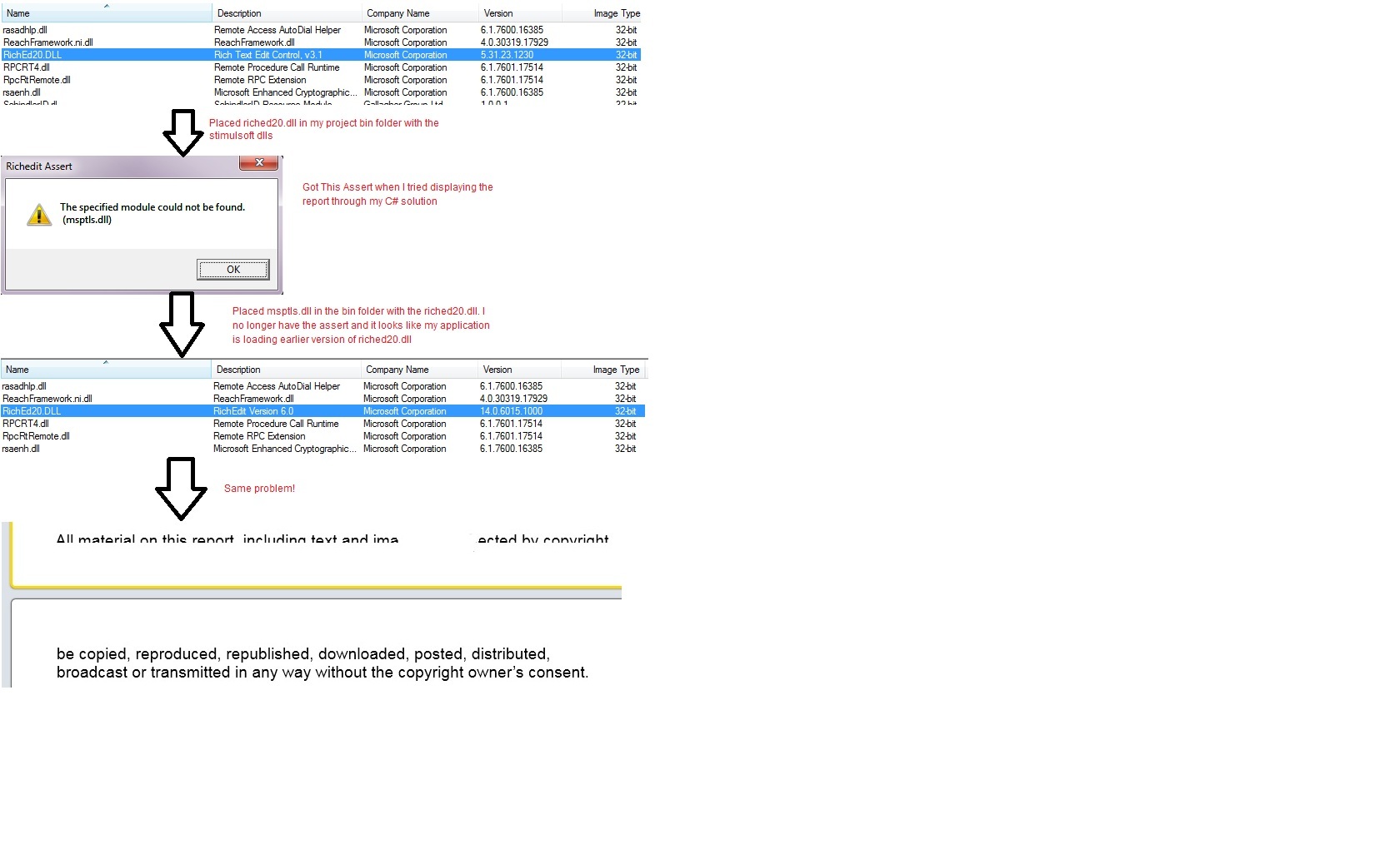 steps updating rich20.dll