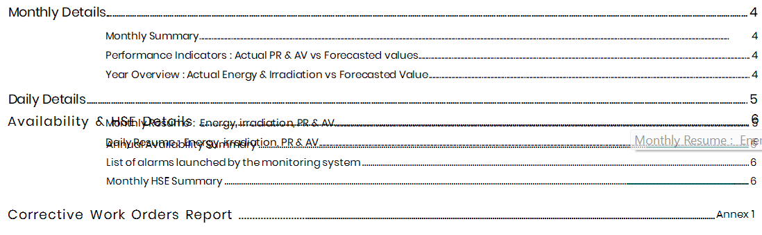 Table of content local