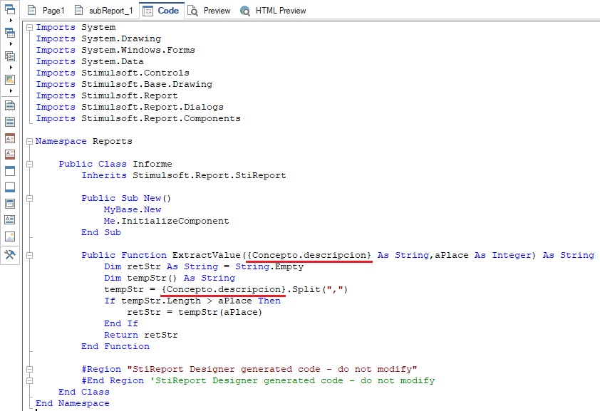 Function in code