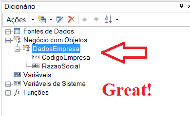 Design recognized my Business Object