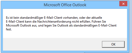 Error message from outlook (german)