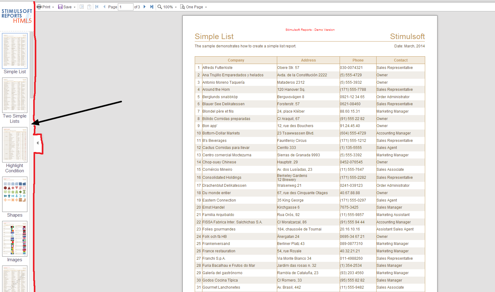 template list