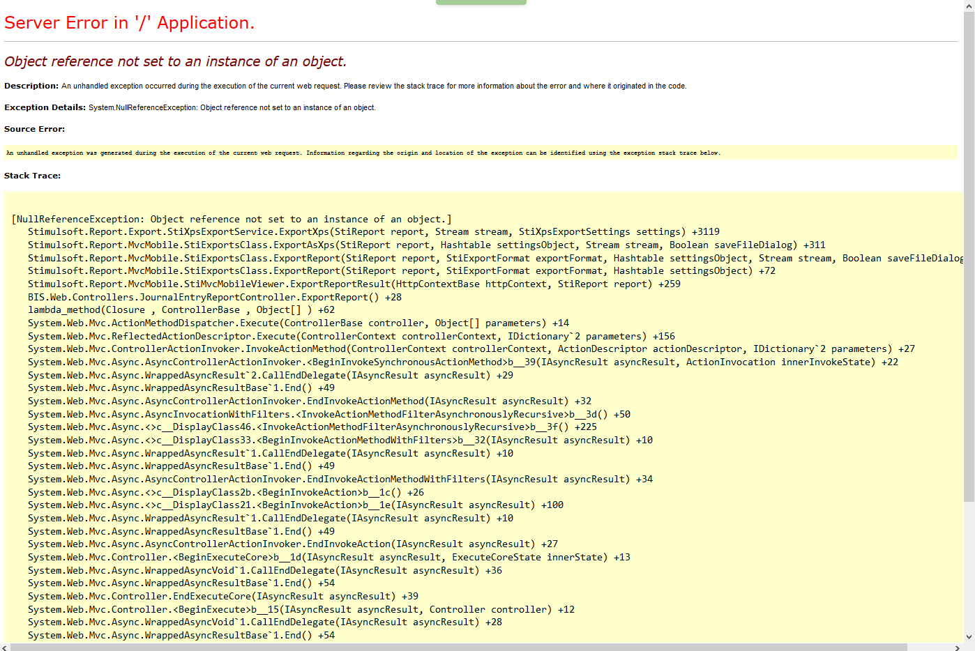 Error in XPS Format