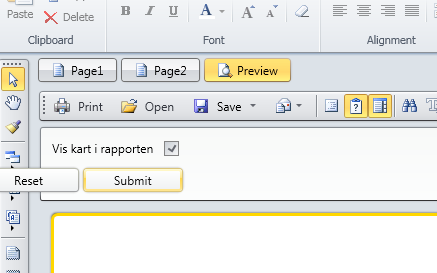 Reset and Submit buttons are aligned too much to the left