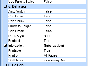 Configuration of the Text component