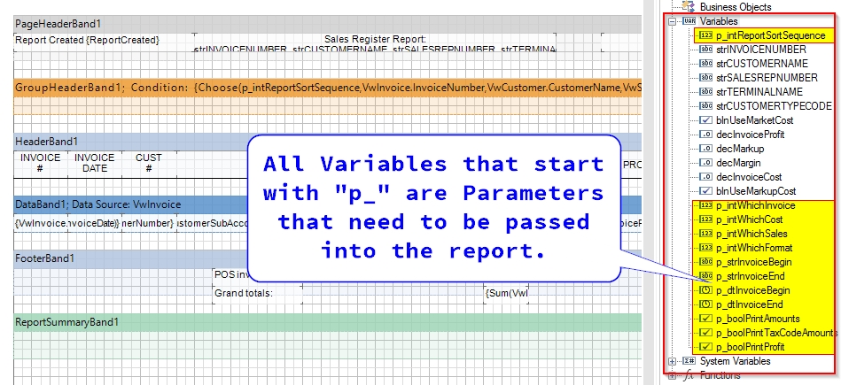 screenshot showing variables over on the RIGHT