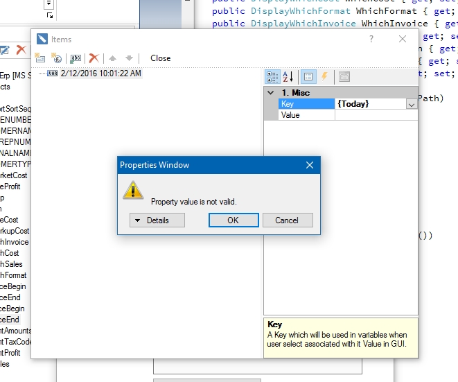 Error Setting Key
